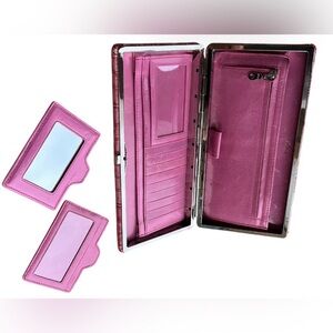 ABAS -Vintage pink Crocodile-Embossed Women's Clutch